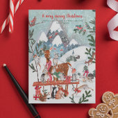 Witte winterbergen feestdagen kaart