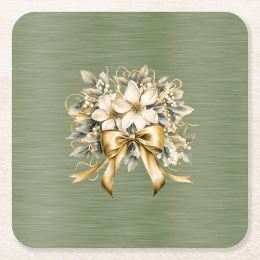 Witte Winterberry uitnodigingsset Kartonnen Onderzetters (Voorkant)