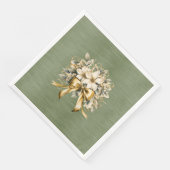 Witte Winterberry uitnodigingsset Servet (Hoek)