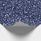 Witte winterbessen op de marine cadeaupapier (Hoek)