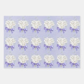 Witte winterbessen Paarse lint kerst Inpakpapier Vel (Voorkant)