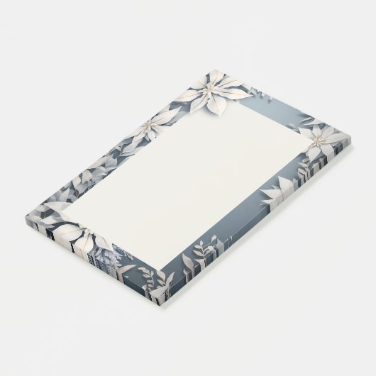 Witte winterbloemen post-it® notes (Schuin)