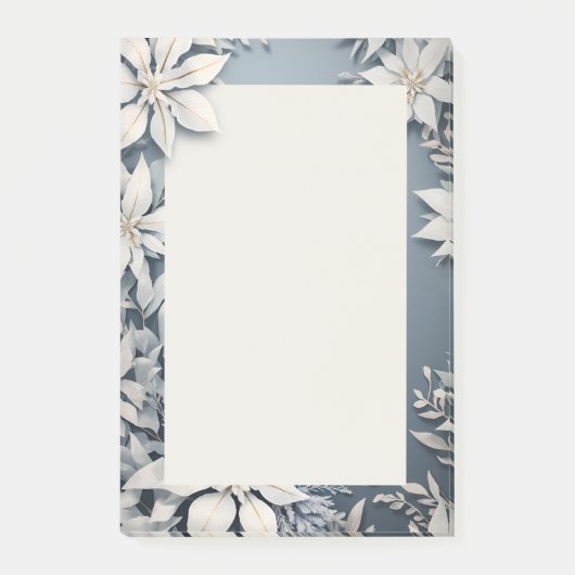 Witte winterbloemen post-it® notes (Voorkant)