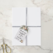 Witte Winterbloemen Trouw Bruiloftsfeest Favor Cadeaulabel (Met Touw)