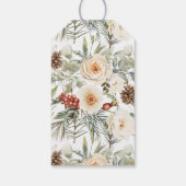 Witte Winterbloemen Trouw Bruiloftsfeest Favor Cadeaulabel (Achterkant)
