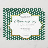 Witte Winterboom op Groene Kerstmis Partij Aankondiging (Voorkant / Achterkant)