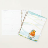 Witte winterlandschapillustratie met roodborstje planner (Display)