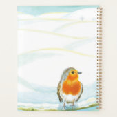 Witte winterlandschapillustratie met roodborstje planner (Achterkant)