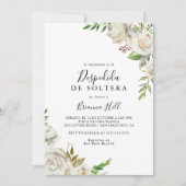 Witte Winterpioen Bloemen Spaans Vrijgezellenfeest Kaart (Voorkant)