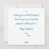 Witte Winterrendier Hert Vakantiewenskaart Feestdagenkaart (Achterkant)