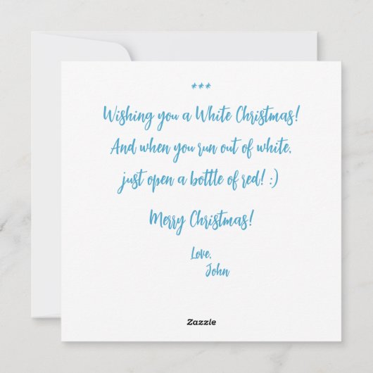 Witte Winterrendier Hert Vakantiewenskaart Feestdagenkaart (Achterkant)