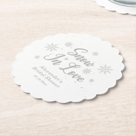 Witte Wintersneeuw bruidsfeestje Kartonnen Onderzetters (Gekanteld)