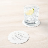 Witte Wintersneeuw in liefde Bruids douche Kartonnen Onderzetters (Insitu)