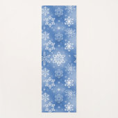 Witte wintervlokken op ijzig blauw yogamat (Voorkant)