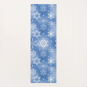 Witte wintervlokken op ijzig blauw yogamat (Achterkant)