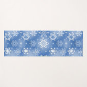 Witte wintervlokken op ijzig blauw yogamat (Voorkant (horizontaal))