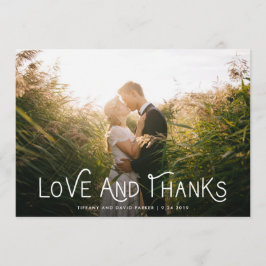 Witte Wispelturige Typografie | Bedank Foto Bedankkaart