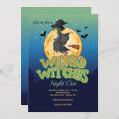 Witte Witches Halloween Party Kaart (Voorkant / Achterkant)