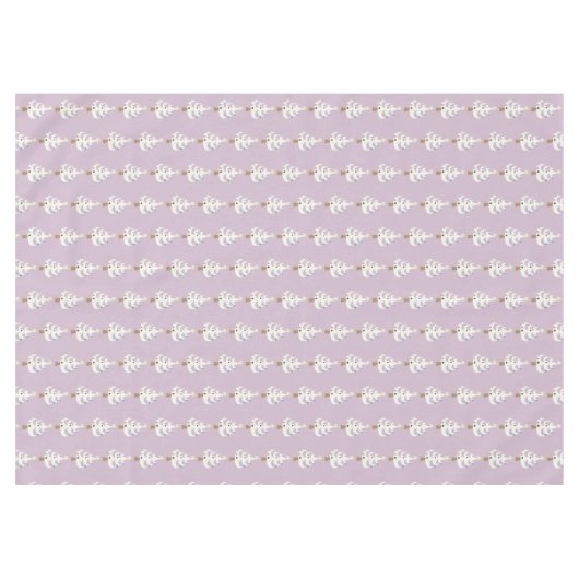 Witte witte kerstbomen op Paars Tafelkleed (Voorkant (Horizontaal))