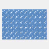 Witte witte tonijn op Egeïsche Blauw in Groot Inpakpapier Vel (Voorkant)