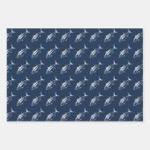 Witte witte tonijn op marineblauw in groot inpakpapier vel (Voorkant 3)