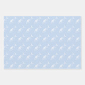 Witte witte tonijn op pastel blauw in groot inpakpapier vel (Voorkant 3)