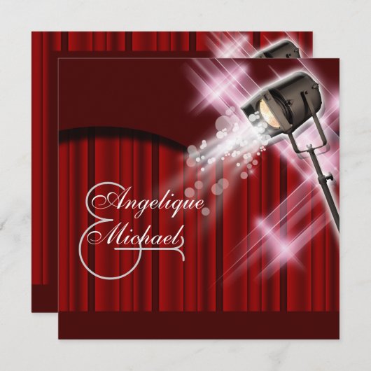 witte witte witte witte Hollywood bruiloft Kaart (Voorkant / Achterkant)