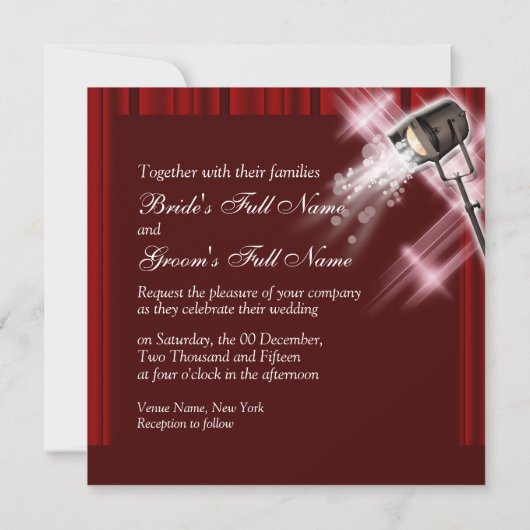 witte witte witte witte Hollywood bruiloft Kaart (Achterkant)