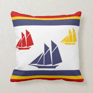 witte witte zeeschip (PILLOW) Kussen