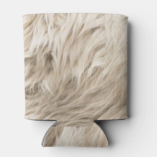 Witte wol pluizige textuur achtergrond blikjeskoeler (Achterkant)