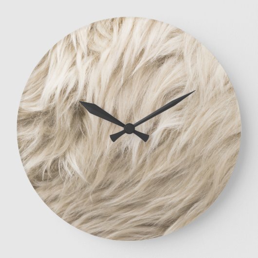 Witte wol pluizige textuur achtergrond grote klok (Voorkant)