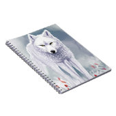 Witte wolf (80 pagina's met zwarte lijnen) notitieboek (Rechterzijde)