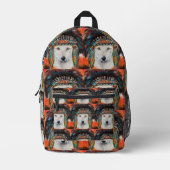 Witte Wolf Bedrukte Rugzak (Voorkant)