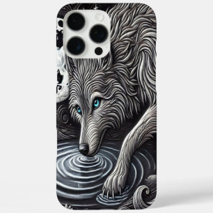 Witte Wolf bij Maneschijn iPhone 16 Pro Max Hoesje