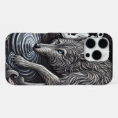 Witte Wolf bij Maneschijn iPhone Hoesje (Achterkant horizontaal)