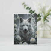 Witte Wolf Briefkaart (Staand voorkant)