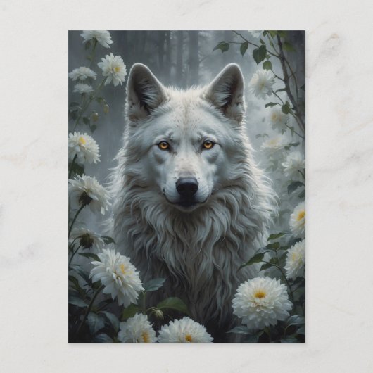 Witte Wolf Briefkaart (Voorkant)