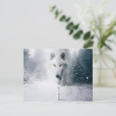 Witte wolf briefkaart (Staand voorkant)
