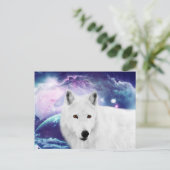 Witte wolf briefkaart (Staand voorkant)