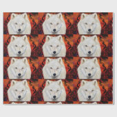Witte Wolf Cadeaupapier (Vlak)
