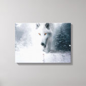 Witte wolf canvas afdruk (Voorkant)