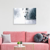 Witte wolf canvas afdruk (Insitu (Woonkamer))