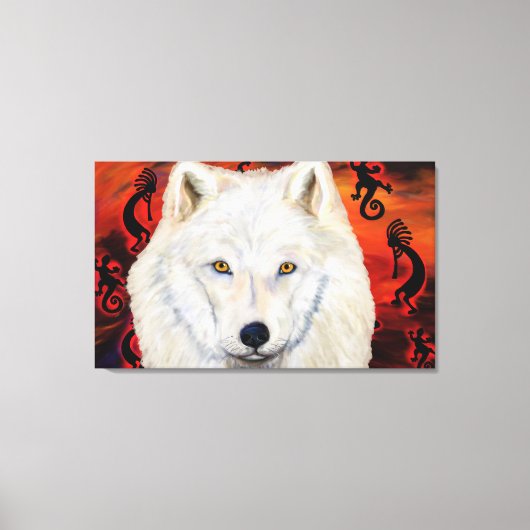 Witte Wolf Canvas Afdruk (Voorkant)