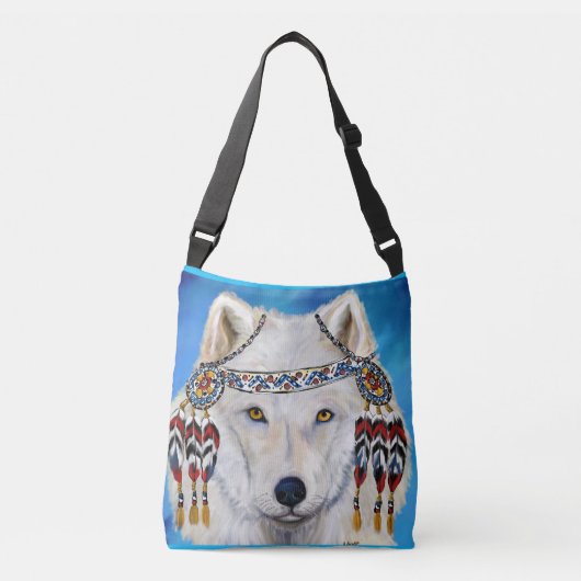 Witte Wolf Crossbody Tas (Voorkant)