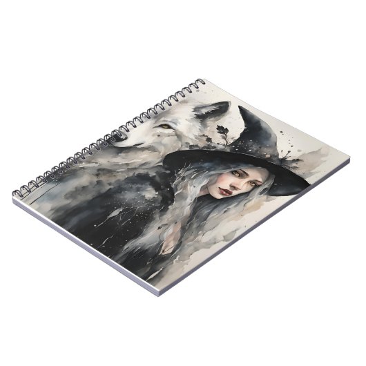 Witte wolf en heks notitieboek (Linkerzijde)