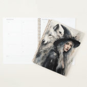 Witte wolf en heks planner (Display)