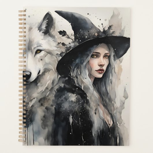 Witte wolf en heks planner (Voorkant)
