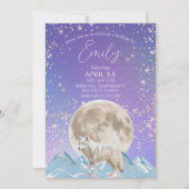 Witte Wolf en Maan Noorderlicht Kaart (Voorkant)