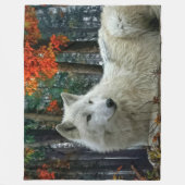 WITTE WOLF FLEECE DEKEN (Voorkant)