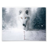 Witte wolf foto afdruk (Voorkant)